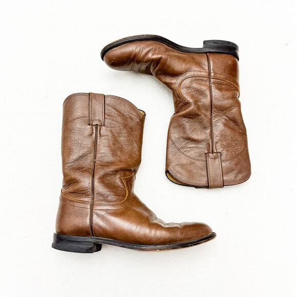 Justin's Men's Brown Cowboy Boot Calf Height Western Rancher Size 6.5 - Picture 4 of 7